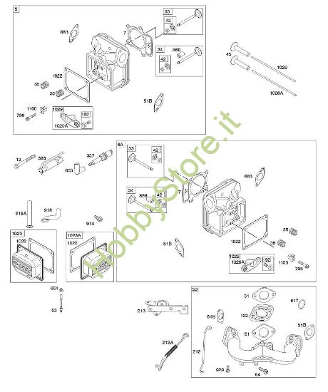 D - Testata del cilindro, coperchio bilancieri, collettore di aspirazione B&S - 40 €¦ 405577-0112-E1 brand Stihl